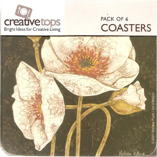 Glas onderzetters kunstbloem